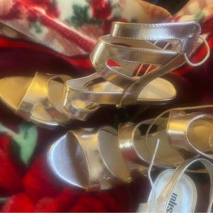 Y2K Metallic Gold Heels